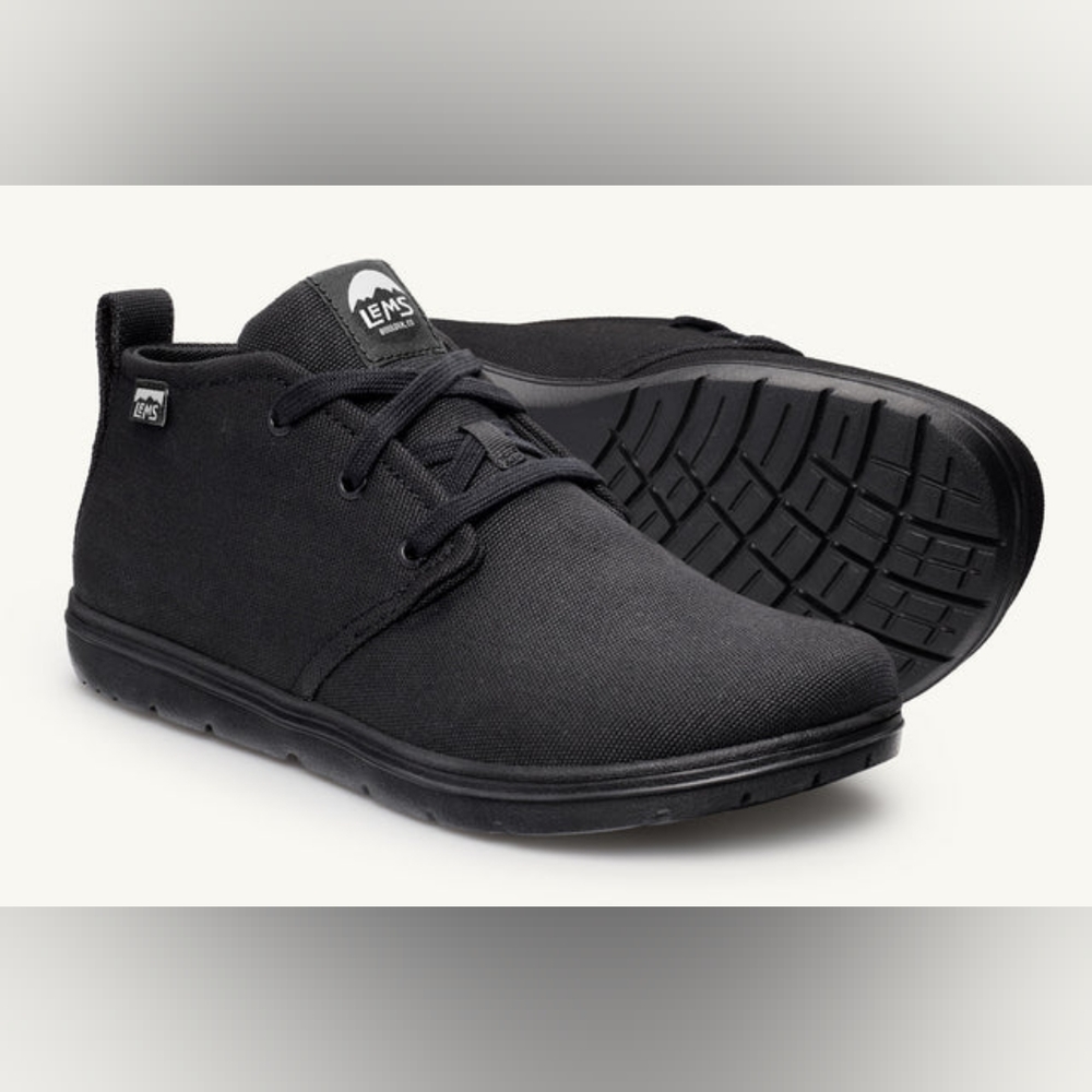 Lems Minimalist Chukka Canvas Barefoot Shoes (Black) Women's 8.5 (Men's 7) - EUC